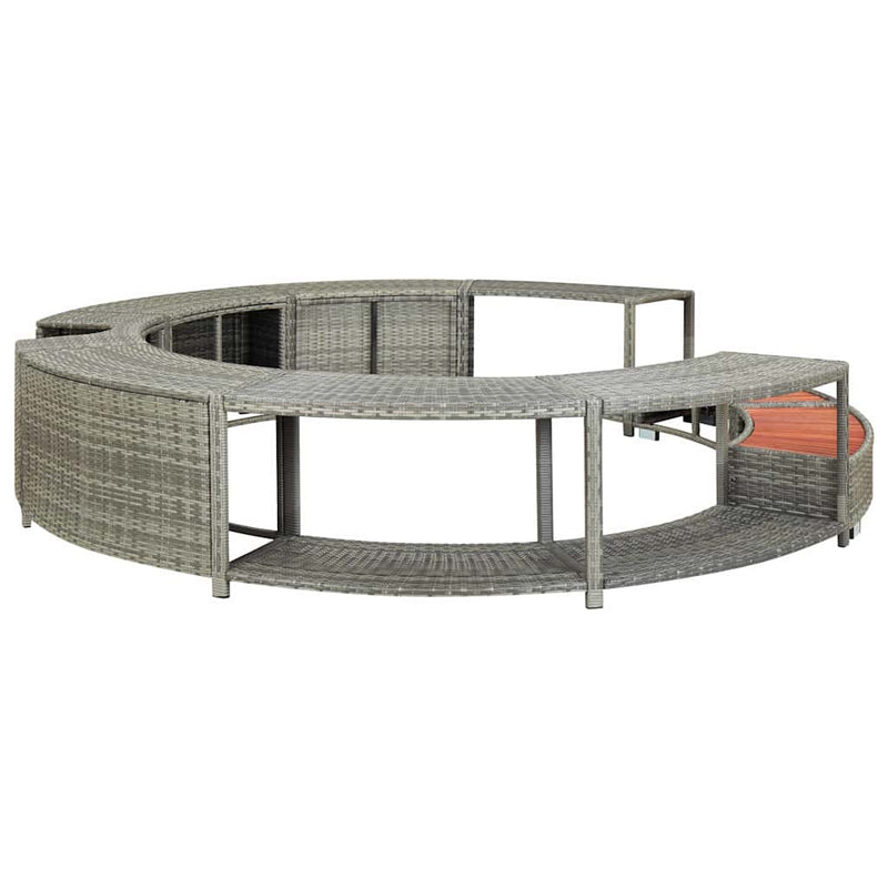 vidaXL szürke polyrattan jakuzzi-keret