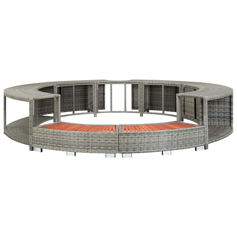 vidaXL szürke polyrattan jakuzzi-keret