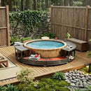 vidaXL szürke polyrattan jakuzzi-keret