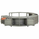 vidaXL szürke polyrattan jakuzzi-keret