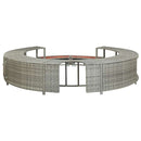 vidaXL szürke polyrattan jakuzzi-keret