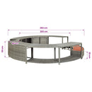 vidaXL szürke polyrattan jakuzzi-keret