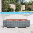 vidaXL szürke polyrattan spa fellépő 92 x 45 x 25 cm