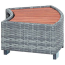 vidaXL szürke polyrattan spa fellépő 92 x 45 x 25 cm