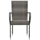 vidaXL 2 db szürke rakásolható polyrattan kültéri szék
