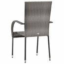 vidaXL 2 db szürke rakásolható polyrattan kültéri szék