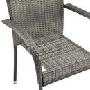 vidaXL 2 db szürke rakásolható polyrattan kültéri szék