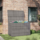 vidaXL szürke polyrattan kerti tárolóláda 150 x 100 x 100 cm