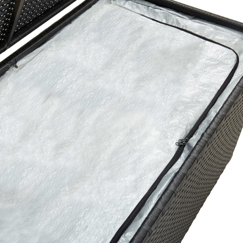 vidaXL fekete polyrattan kerti tárolóláda 100 x 50 x 50 cm
