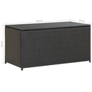 vidaXL fekete polyrattan kerti tárolóláda 100 x 50 x 50 cm