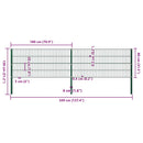 vidaXL zöld vas kerítéspanel oszlopokkal 349 x 80 cm