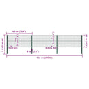 vidaXL zöld vas kerítéspanel oszlopokkal 522 x 80 cm