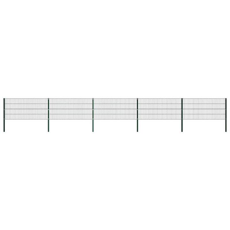 vidaXL zöld vas kerítéspanel oszlopokkal 867 x 80 cm