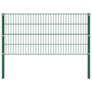 vidaXL zöld vas kerítéspanel oszlopokkal 867 x 80 cm
