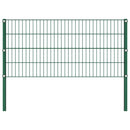 vidaXL zöld vas kerítéspanel oszlopokkal 1040 x 80 cm