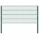 vidaXL zöld vas kerítéspanel oszlopokkal 1212 x 80 cm