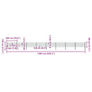 vidaXL zöld vas kerítéspanel oszlopokkal 1385 x 80 cm