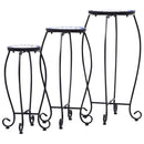 vidaXL 3 db kék és fehér kerámia mozaik asztal