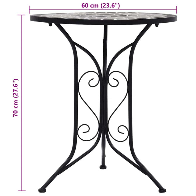 vidaXL szürke kerámia mozaikos bisztróasztal 60 cm