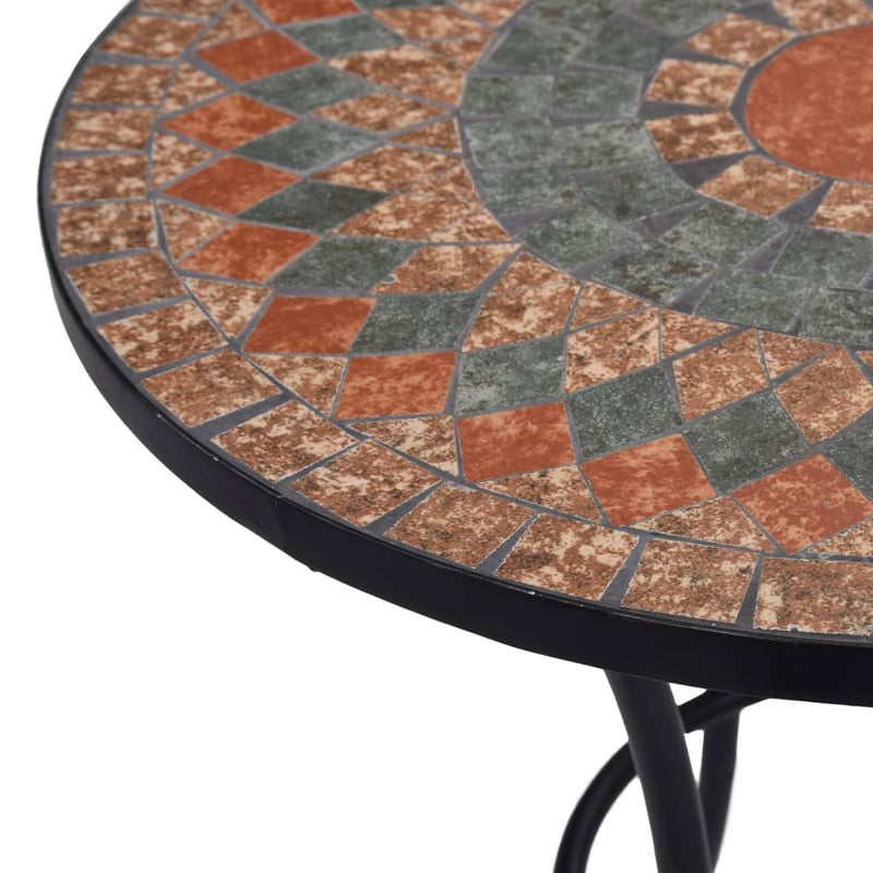 vidaXL narancssárga és szürke kerámia mozaikos bisztróasztal 60 cm