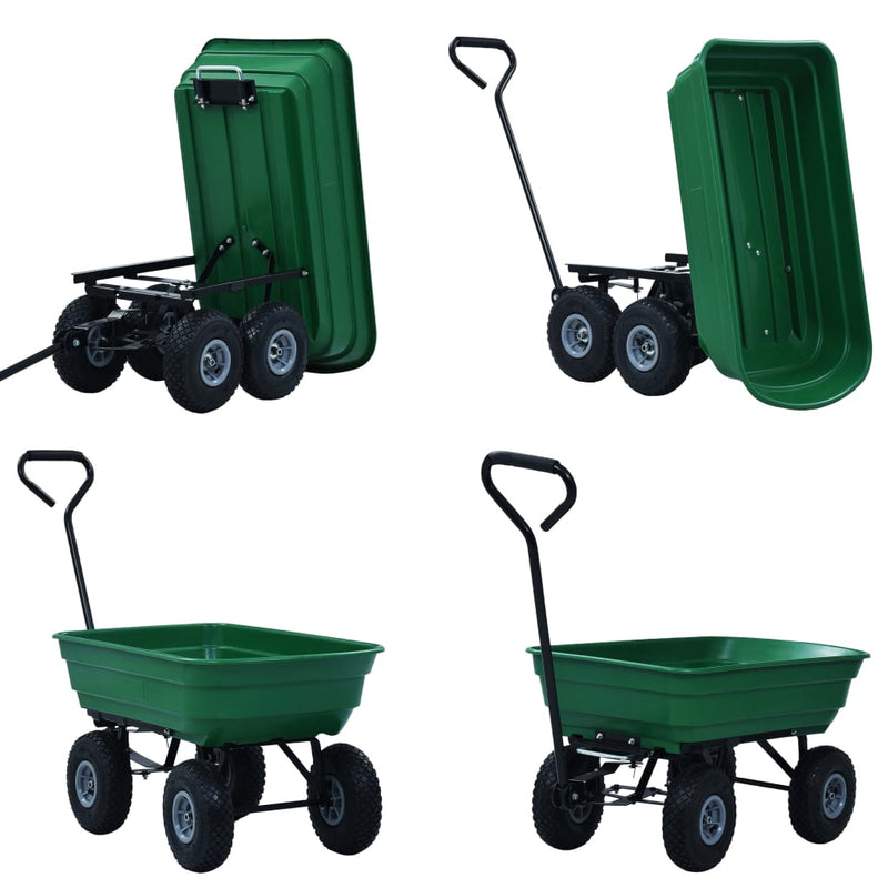 vidaXL zöld kerti kézikocsi 300 kg 75 liter