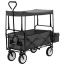 vidaXL szürke acél összecsukható kézikocsi védőtetővel