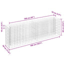 vidaXL horganyzott acél gabion magaságyás 180 x 30 x 60 cm