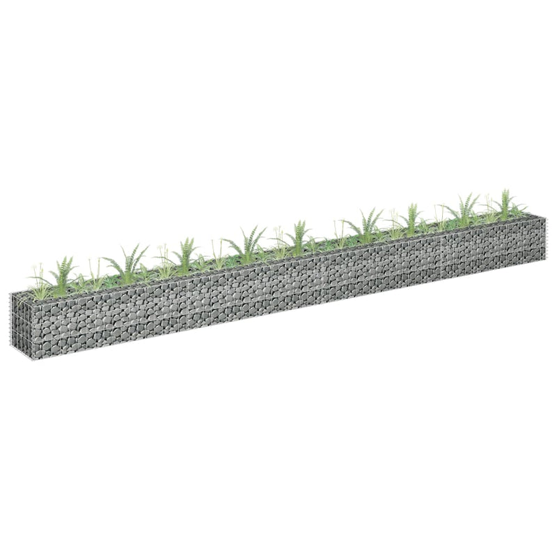 vidaXL horganyzott acél gabion magaságyás 360 x 30 x 30 cm