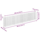vidaXL horganyzott acél gabion magaságyás 360 x 30 x 90 cm