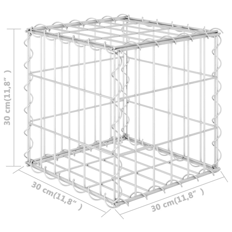 vidaXL kocka alakú acélhuzal gabion magaságyás 30 x 30 x 30 cm