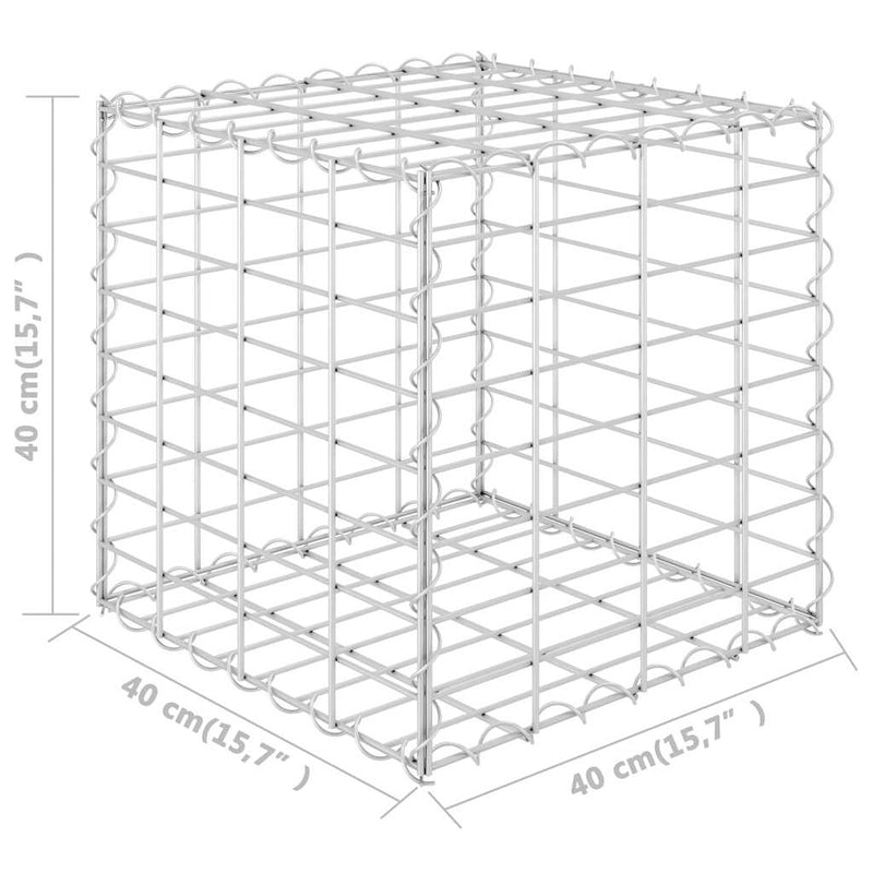vidaXL kocka alakú acélhuzal gabion magaságyás 40 x 40 x 40 cm