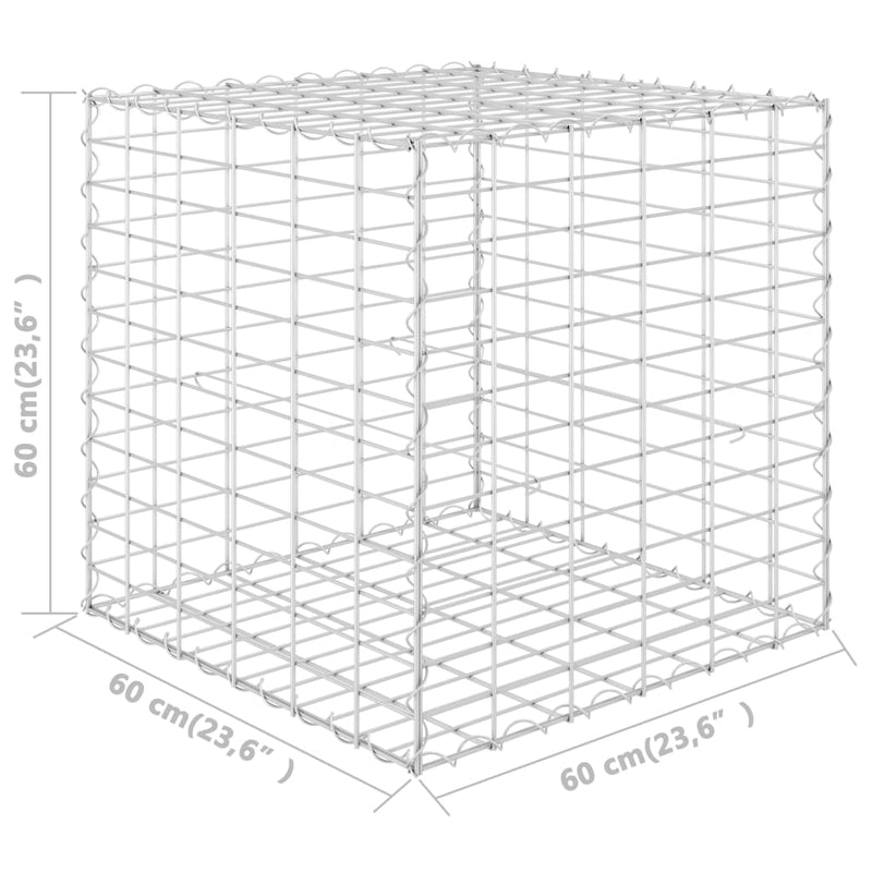 vidaXL kocka alakú acélhuzal gabion magaságyás 60 x 60 x 60 cm