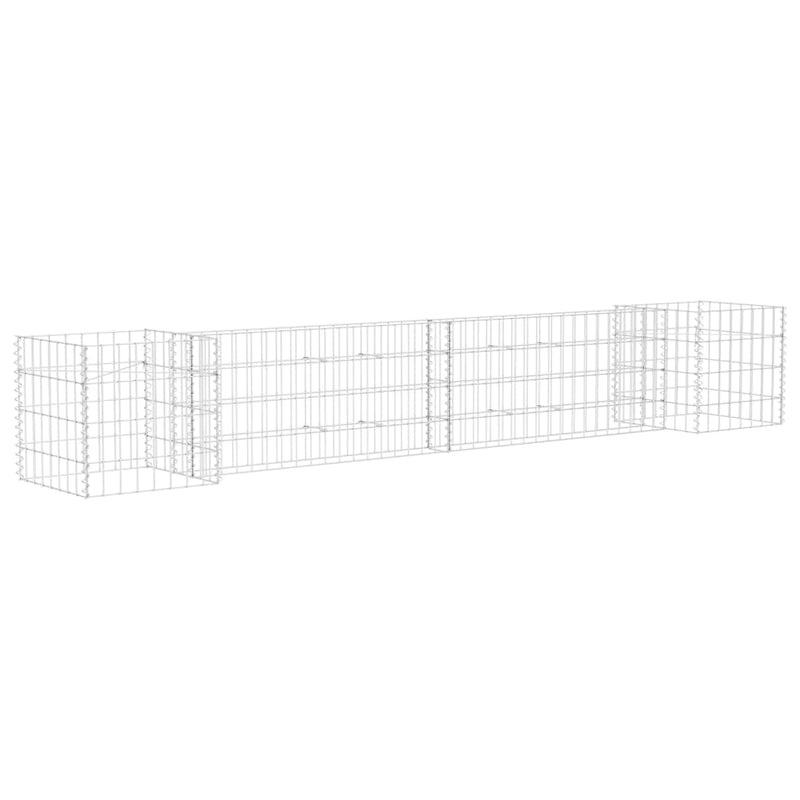 vidaXL H alakú acéldrót virágtartó gabion 260 x 40 x 40 cm