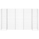 vidaXL H alakú acéldrót virágtartó gabion 260 x 40 x 150 cm