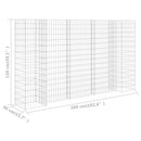 vidaXL H alakú acéldrót virágtartó gabion 260 x 40 x 150 cm