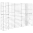 vidaXL H alakú acéldrót virágtartó gabion 260 x 40 x 200 cm