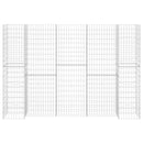 vidaXL H alakú acéldrót virágtartó gabion 260 x 40 x 200 cm