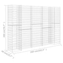 vidaXL H alakú acéldrót virágtartó gabion 260 x 40 x 200 cm