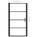vidaXL fekete edzett üveg zuhanyajtó 91 x 195 cm