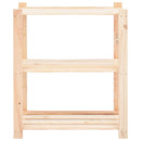 vidaXL 3-szintes tömör fenyőfa tárolóállvány 150 kg 80 x 38 x 90 cm