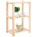 vidaXL 3-szintes tömör fenyőfa tárolóállvány 150 kg 60 x 38 x 90 cm