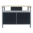 vidaXL fekete acél munkapad 120 x 60 x 85 cm