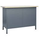vidaXL fekete acél munkapad 120 x 60 x 85 cm