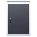 vidaXL szürke és fekete ipari stílusú fém fali szerszámos szekrény