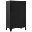 vidaXL ipari fekete irodai szekrény hálós ajtókkal 75 x 40 x 120 cm