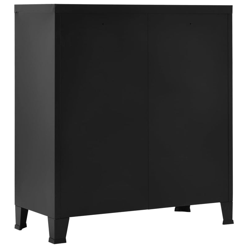 vidaXL fekete acél ipari tárolószekrény 90 x 40 x 100 cm