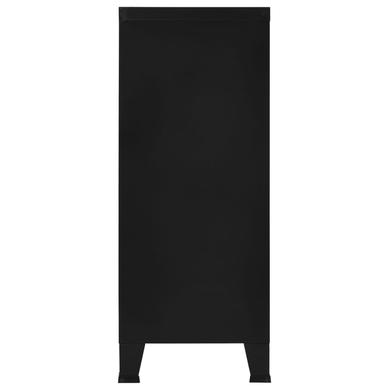 vidaXL fekete acél ipari tárolószekrény 90 x 40 x 100 cm