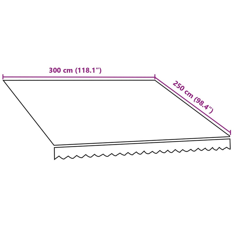 vidaXL narancssárga és barna vászon napellenző tető 300 x 250 cm