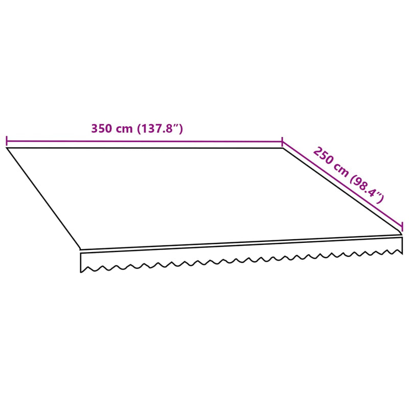 vidaXL narancssárga és barna vászon napellenző tető 350 x 250 cm