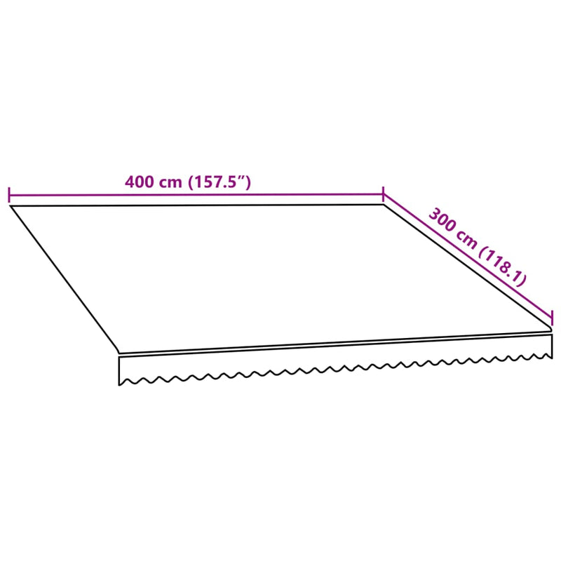 vidaXL narancssárga és barna vászon napellenző tető 400 x 300 cm